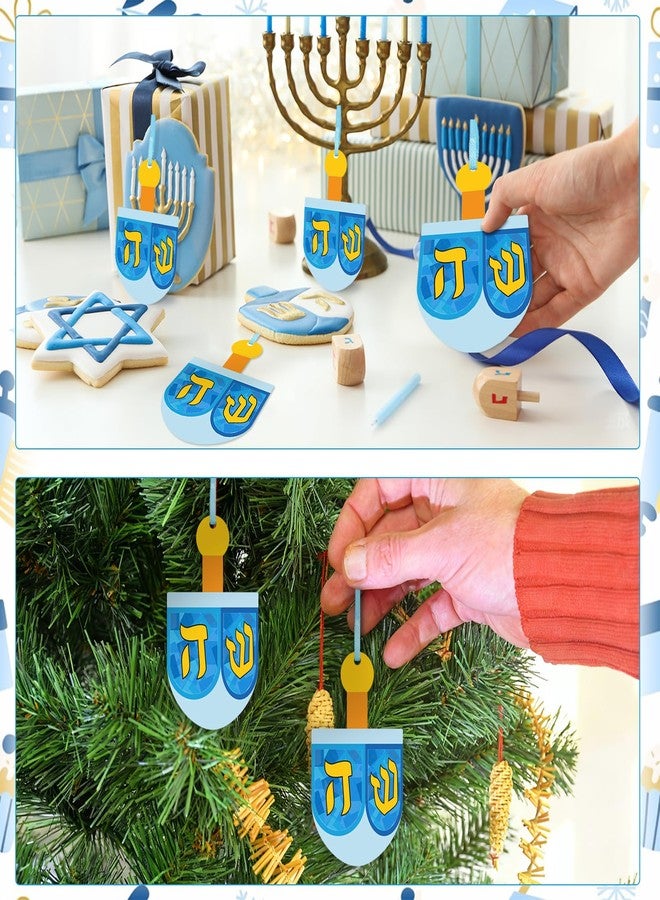 Mooliwe 24 Sets Hanukkah Crafts Make Your Own Hanukkah Dreidel Tissue Paper Craft Kits DIY Dreidel Tissue Sign Hanging Ornaments for Chanukah Party Holiday School Activities - Image 5